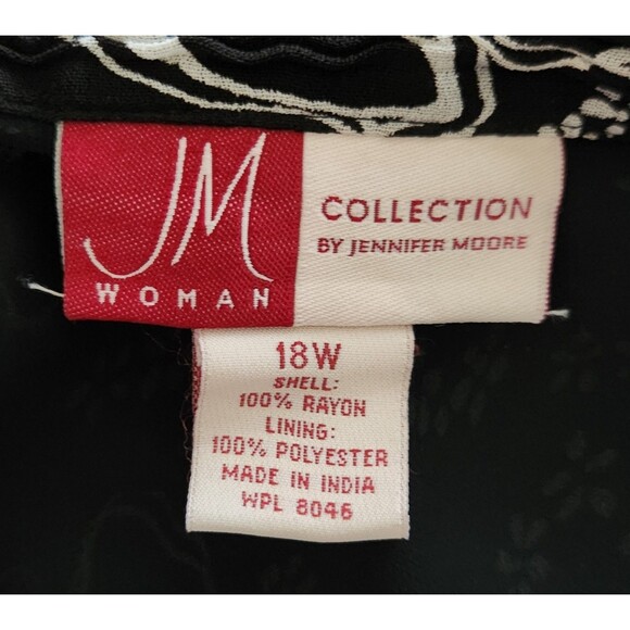 JM Woman Collection Skirt Size 18W Black White Floral Side Zip Flattering EUC - Picture 5 of 6